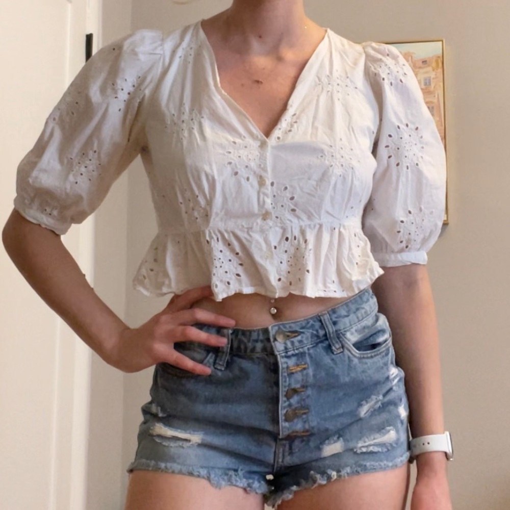Zara White Summer Blouse